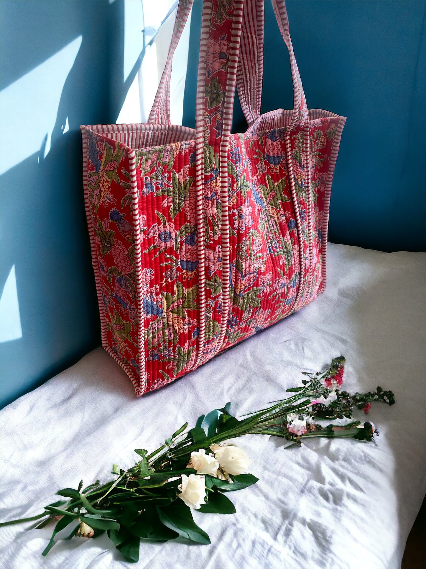 Caught Red Handed - Large Reversible Tote Bag